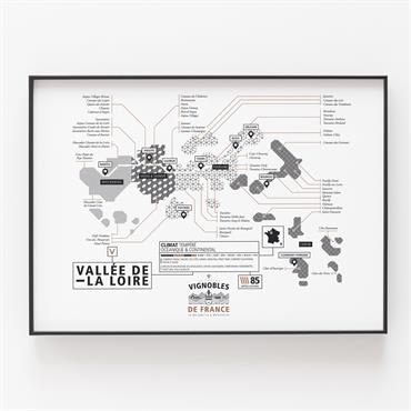 Affiche d'art vignoble de la vallée de la Loire 30 X 40 cm