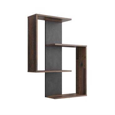 Etagère Murale 4 Tablettes L65 cm - Effet Chêne vintage