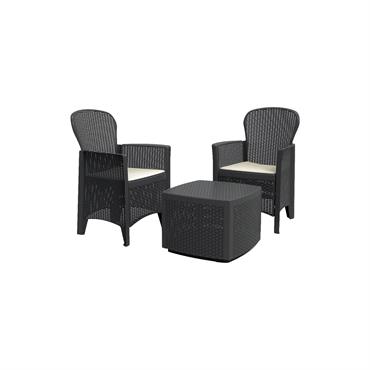Set salon d’extérieur anthracite 59x57 cm