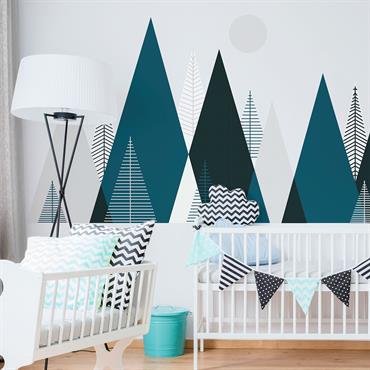 Stickers muraux enfant montagnes scandinaves artika 90x135cm