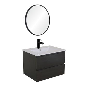 Meuble simple vasque 60cm  Noir 