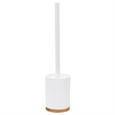 Brosse WC polyrésine blanc et bambou - 8