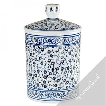 Pots et boîtes en céramique ottomane de tradition Iznik. Décors colorés et élégants.  Domozoom