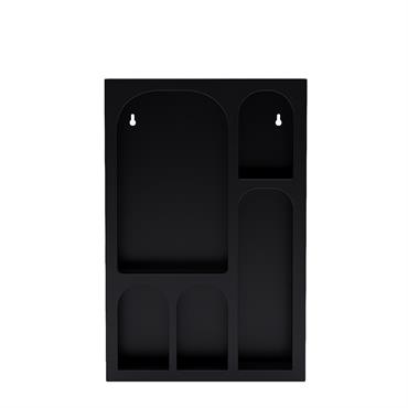 Étagère murale en bois noire 5 niches