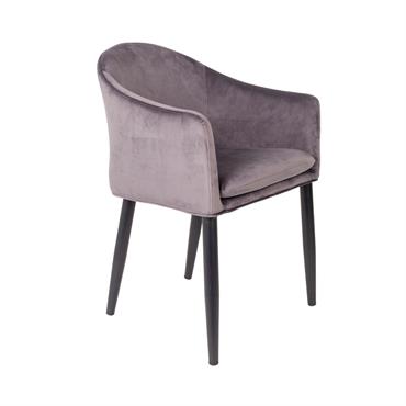 Chaise en velours gris