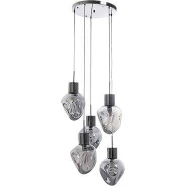 Suspension en verre déstructuré et acier gris