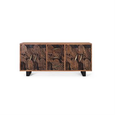 Buffet bois d'acacia et métal