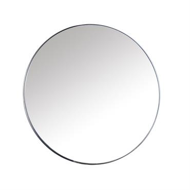 Miroir rond loft avec contour en étain noir 92cm