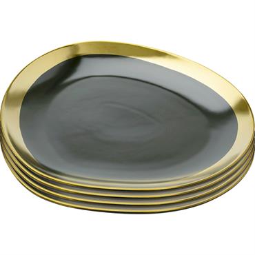 Avec ses assiettes creuses, plates, à dessert, ses mugs et ses tasses à café avec coupelles, la collection Vibrations vous accompagne de l'entrée au café. En céramique vert foncé et ...