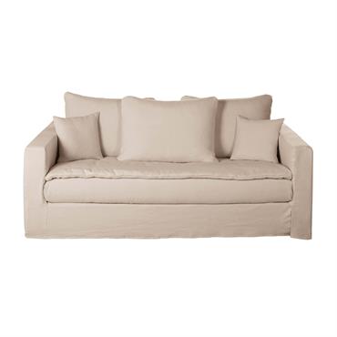 Le canapé 3/4 places CELESTIN effet lin beige a toute sa place chez vous !Vous apprécierez ses multiples coussins et son assise moelleuse, qui vous envelopperont pour de vrais moments ...