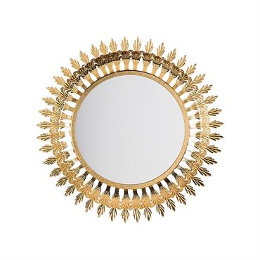Miroir en métal doré 60x60