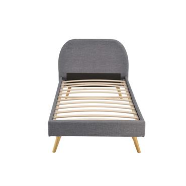 Avec son revêtement en tissu ou en velours ainsi que ses pieds en bois évasés, ce lit deux places arbore un look scandinave très tendance. Les courbes arrondies de sa ...