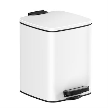 Poubelle de salle de bain 6L en acier blanc