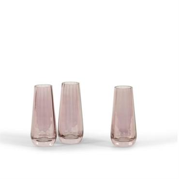 Lot de 4 soliflores en verre couleur lilas.  Domozoom