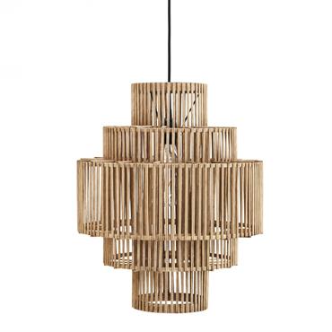 Lampe suspension en bambou et métal