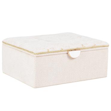 Boîte à bijoux beige et doré