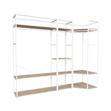 Lot de 3 portants bois et métal blanc