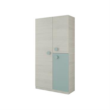 Armoire 3 portes effet bois gris