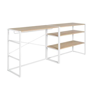 Lot de 2 portants vêtements sous combles métal blanc modulables