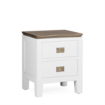 Table de chevet en bois blanc L 45 cm