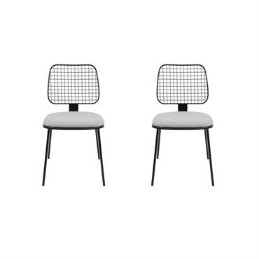 Style moderne et élégante : Cette table à manger noir présente un design moderne effet bois et pieds noir, avec les chaises look élégant et leur tissu marron vintage, ensemble ...
