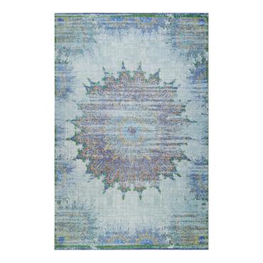 Tapis plat motif oriental vintage bleu 160x230
