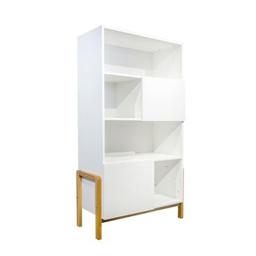 Bibliothèque 2 portes blanc beige