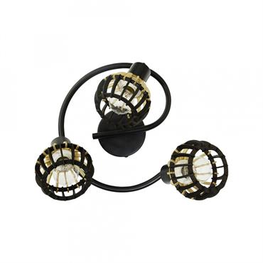 Plafonnier en bois naturel et noir