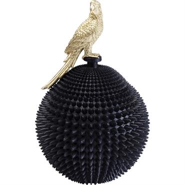 Boîte noire perroquet doré en polyrésine D26