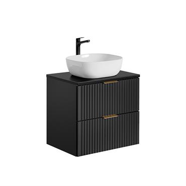 Meuble vasque stratifiés noir mat