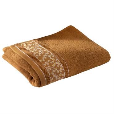 Drap de bain en coton 450 g/m² marron noisette 70x140
