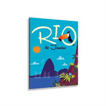 Tableau toucan à rio de janeiro imprimé sur toile 80x120 cm