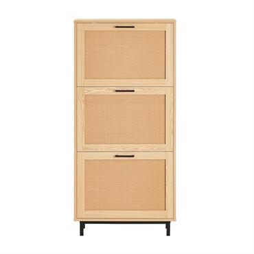 Armoire à chaussures 3 abattants effet bois