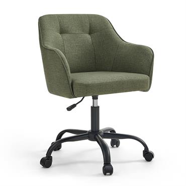 Caractéristiquess :- Couleur : Vert- Matériaux : Cadre en acier, panneau en contreplaqué, rembourrage en mousse, revêtement en tissu coton-lin, roulette en PU- Dimensions : 64 x 64 x (83 ...
