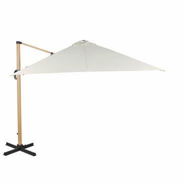 Créez une oasis d'ombre et de style dans votre espace extérieur avec le parasol déporté 3x3m en aluminium imiation bois et toile écrue AGUADILA. Avec une structure en aluminium imitation ...