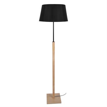 Lampadaire bois naturel et noir