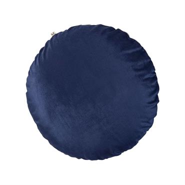 Housse de coussin en velours Bleu nuit et taupe  Ø45 cm