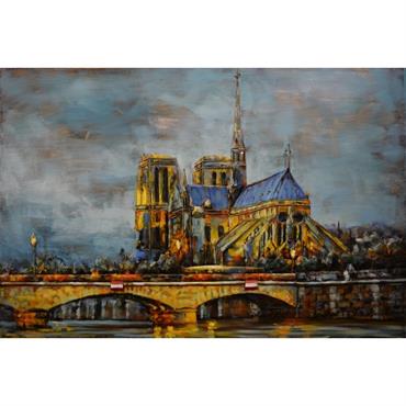 Tableau relief en métal notre dame de paris 120x80