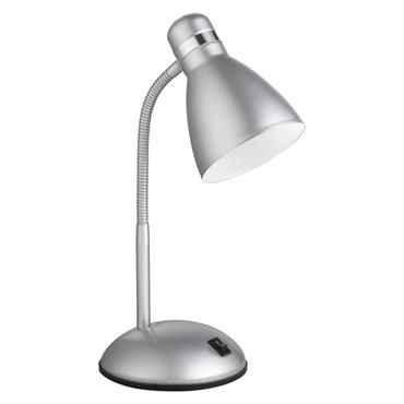 Lampe de bureau flexible métal argenté