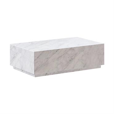 Table basse rectangulaire en marbre blanc