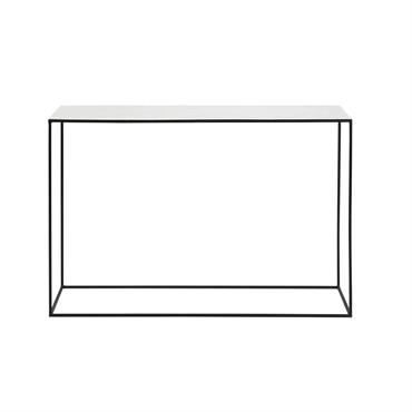 Console en marbre blanc et métal noir