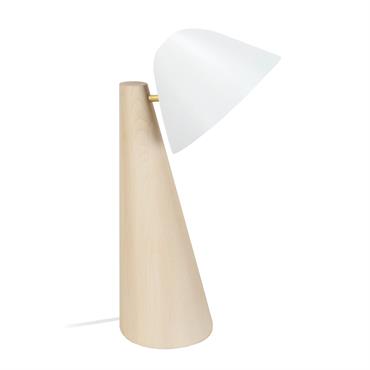 Lampe de bureau bois naturel et blanc