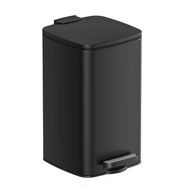 Poubelle de salle de bain 8L en acier noir