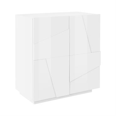 Buffet effet bois blanc brillant 81x44 cm