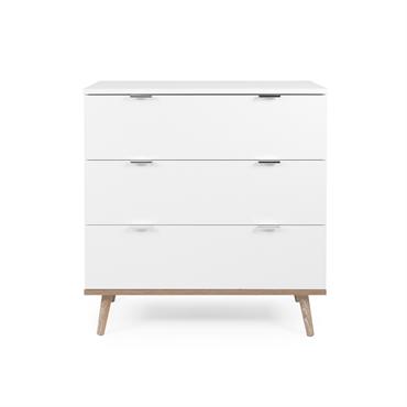 Commode 3 tiroirs L80 x H87 cm - Blanc