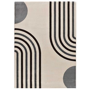 Tapis de style scandinave motif arc en noir et blanc 160x230 cm