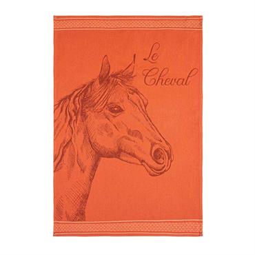 Torchon en coton orange 50x75