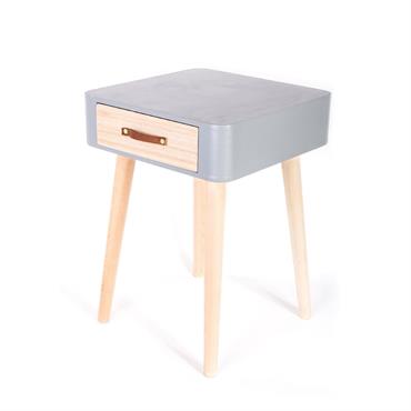 Table de chevet scandinave 1 tiroir  gris