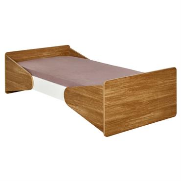 Lit enfant Montessori blanc et bois 70x140 cm