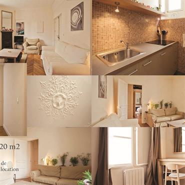Décoration d'un appartement haussmannien dans le but de le louer à la courte durée.  Domozoom